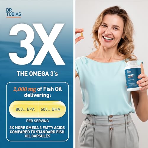 Dr. Tobias Omega-3 Fish Oil, Triple Strength, Supports Brain & Heart Health, 2000 mg Dr. Tobias