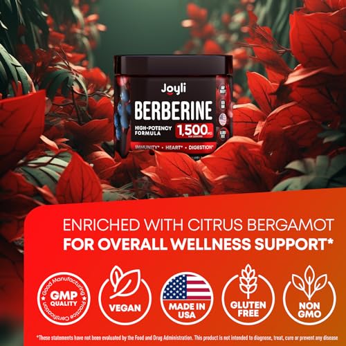 Berberine Supplement - Berberine 1500MG for Diet, GI Health & Water Loss - Pure Berberine JOYLI Nutrition