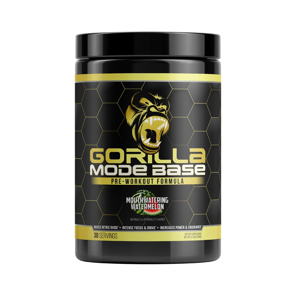 Gorilla Mode Base Pre Workout - Raises Nitric Oxide · Intense Focus & Drive · Endurance