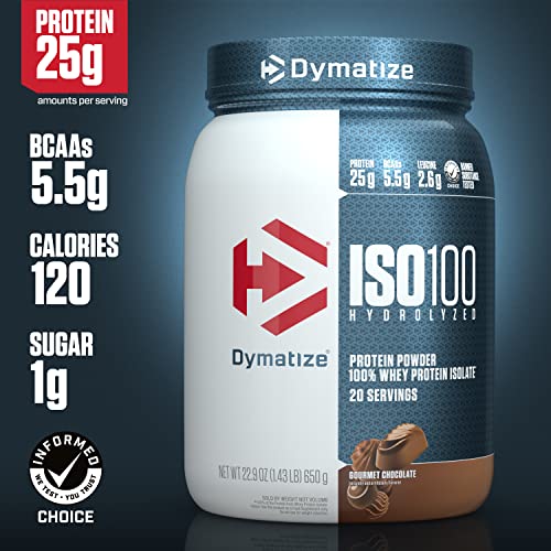 Dymatize ISO100 Hydrolyzed Protein Powder, 100% Whey Isolate , 25g of Protein, 5.5g BCA Dymatize