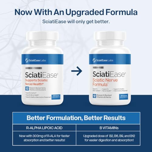 SciatiEase Sciatic Nerve Health Support - Sciatic Nerve Supplement with Pea, Vitamin B SciatiEase