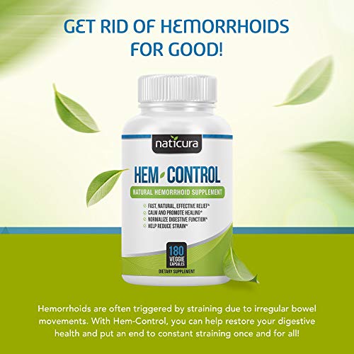 Naticura Hem-Control Natural Hemorrhoid Supplement - Vegan Herbal Supp Naticura
