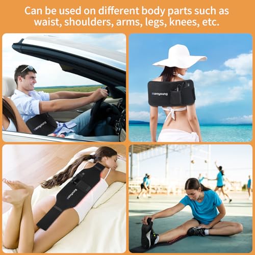 SUNNYOUNG Red Light Therapy Belt, Infrared Light Therapy Wrap Muscle Relaxing Belt with 120 LED Lights sunnyoung