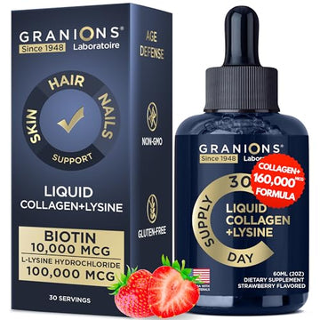 Liquid Collagen Peptides with Biotin and Lysine - Max Hair Skin and Nails Liquid Collagen 