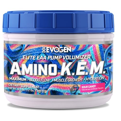 Evogen AminoKEM Sour Candy, Essential Amino Acid, BCAA, Nitric Oxide, Betaine, S7
