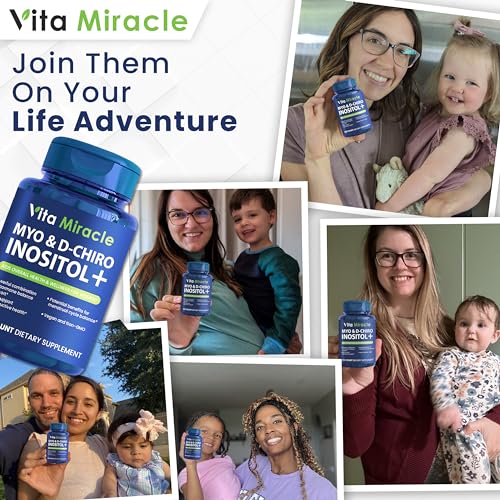 Inositol Supplement Myo-Inositol & D-Chiro Inositol 120 Capsules 2000mg 40:1 Ratio High 