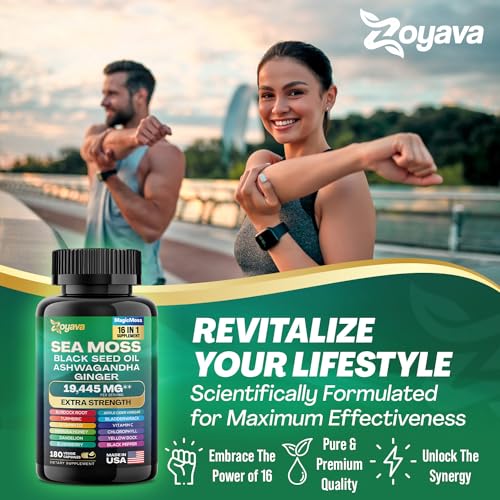 Sea Moss 7000mg Black Seed Oil 4000mg Ashwagandha 2000mg Turmeric 2000mg Zoyava