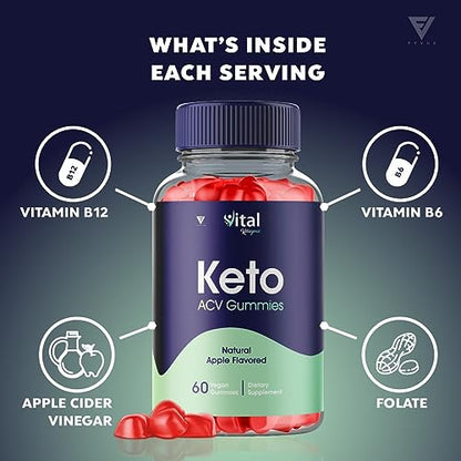 (3 Pack) Vital Ketogenic Keto ACV Gummies for Weight Loss, Vital Private Keto ACV Gummies