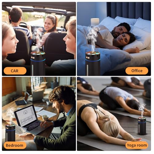 Car Diffuser,Rechargeable car Diffuser air freshener,Humidifier Aromatherapy for car Sydetelis