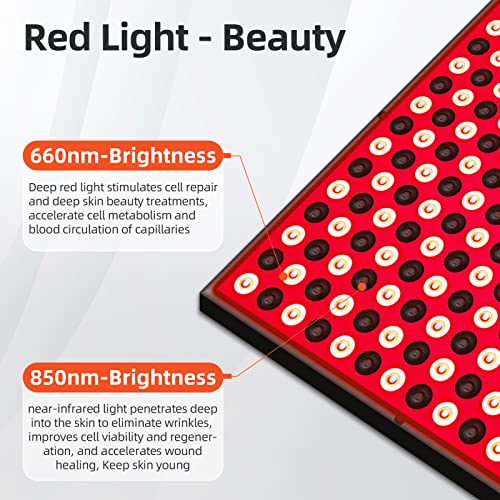 TherapSky Red Light Therapy Device 45W LED Red Infrared Light Therapy Lamp w/Remote Control and Timer therapsky