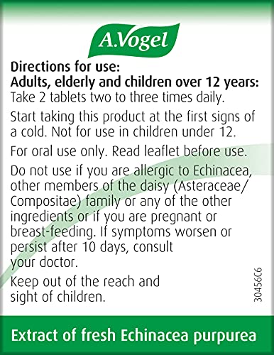 A.Vogel Echinaforce Echinacea Tablets | Relieves Cold & Flu Symptoms by Strengthening