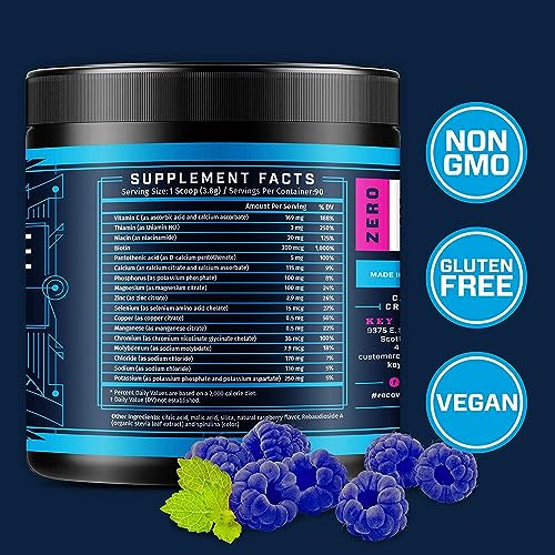 KEY NUTRIENTS Multivitamin Electrolytes Powder No Sugar - Tempting Blue Raspberry KEY NUTRIENTS