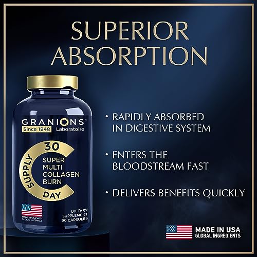 Thermogenic Hydrolyzed Collagen Burn - Hyaluronic Acid, Vitamin C, Multi Collagen Complex Granions