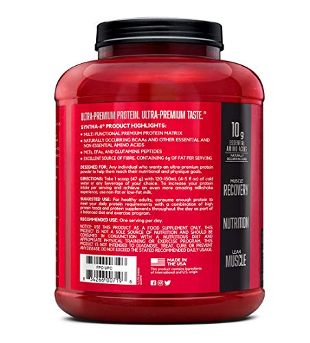 BSN SYNTHA-6 Whey Protein Powder with Micellar Casein, Milk Protein Isolate Powder BSN
