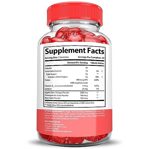 Keto Bites Keto ACV Gummies Extreme Formula 2000MG Vegan Non GMO with Pomegranate Justified Laboratories