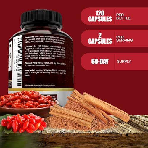 NutriFlair Premium Berberine HCL 1200mg, 120 Capsules - Plus Pure True Ceylon Cinnamon NutriFlair