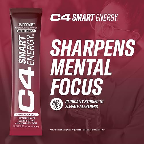 C4 Smart Energy Powder Stick Packs - Sugar Free Performance Fuel & Nootropic Brain Cellucor
