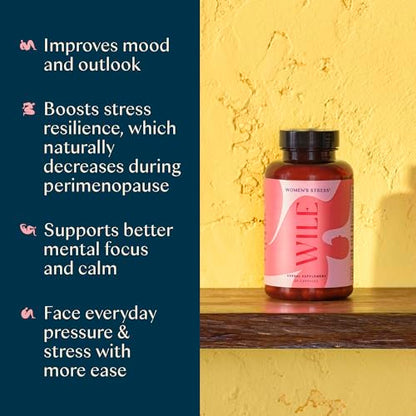 WILE Perimenopause Supplement for Women Stress Support, Ashwagandha Supplements