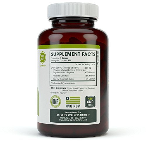 Green Tea Extract 98% Standardized with EGCG | Healthy Weight Support, Metabolism Natures Wellness