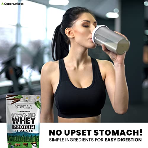 Opportuniteas Vanilla Whey Protein Powder - Grass Fed Whey Isolate + Real Sugar & Vanilla Opportuniteas