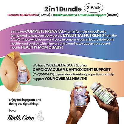 Prenatal Vitamins, Fetal Development, Folate, DHA, CoQ10, Daily Multivitamin Gummy, Folic Acid