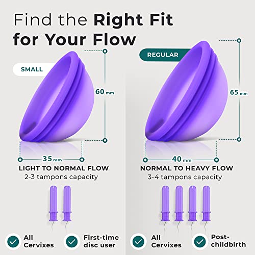 Ecoblossom Menstrual Original Disc - Set of 2 Reusable Period Discs Regular (Small & Large (Pack of 2)) EcoBlossom