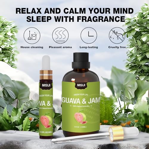 Essential Oils-MISIJI Guava & Jam Fragrance Essential Oils for Diffuser for Home 4FL.OZ Plus 0.33 MISIJI