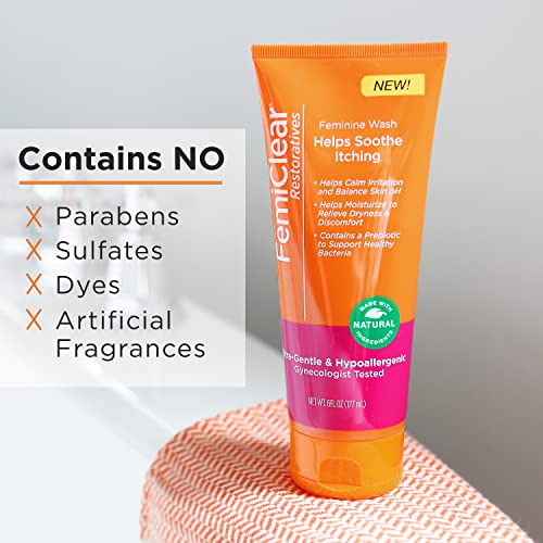 FemiClear Restoratives Soothing Feminine Wash - Feminine Care Wash for Itching & Irritated Skin FemiClear