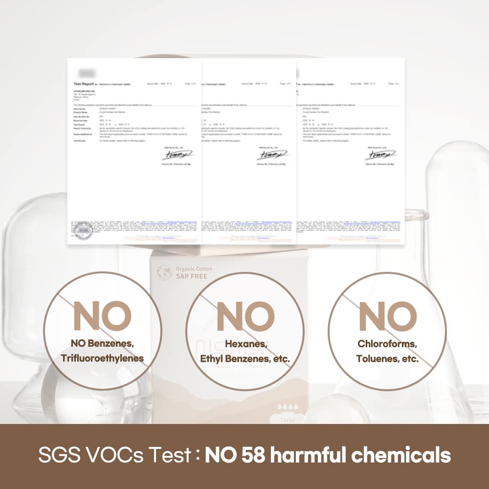 SANDEULSANDEUL Sensitive Plus Organic Pads Long/Large - Heavy Absorbency, Unscented SANDEULSANDEUL