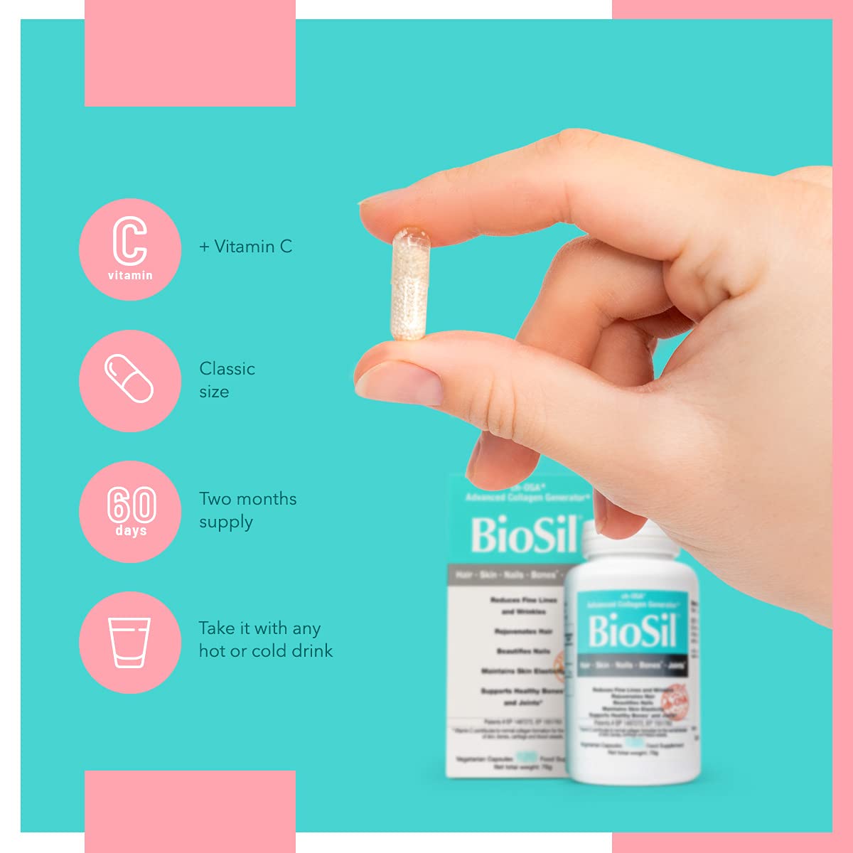 Collagen Supplements for Women & Men [120 ct.] - Advanced Collagen Complex to Stimulate Collagen, Keratin & Elastin Production BioSil