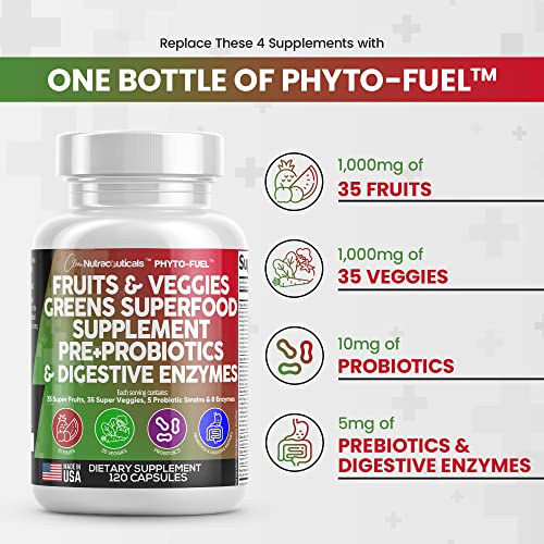 Fruits and Veggies Supplement Reds & Green Superfood - A Natural Balan