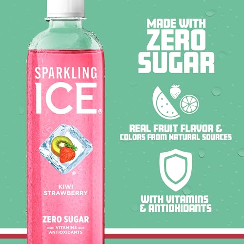 Sparkling Ice, Kiwi Strawberry Sparkling Water, Zero Sugar Flavored Water, with Antioxidant Sparkling ICE