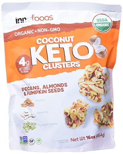 Inno Foods Organic Coconut Keto Cluster (Net Wt 16 Ounce), (Pack of 2) Inno Foods