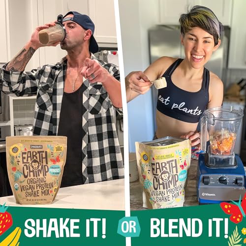 EarthChimp Organic Vegan Protein Powder - with Probiotics - Non GMO, Dairy Free EarthChimp