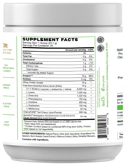 SHIFTED Whey Protein Isolate Protein Powder Post Workout Recovery Drink Mix SHIFTED