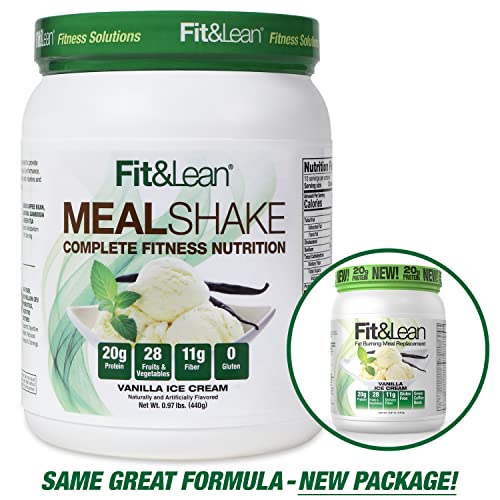 Fit & Lean Meal Shake, Fat Burning Meal Replacement, Protein, Fiber, Probiotics, Vanilla Fit & Lean