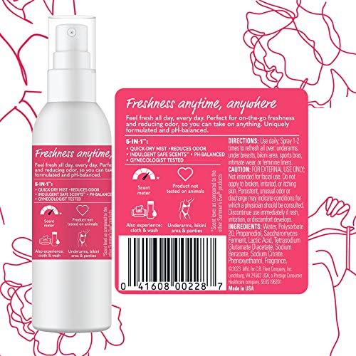 Summer's Eve Refresher Mist, Feminine Spray Reduces Odor, Blissful Escape, Body Spray for Women Summer's Eve