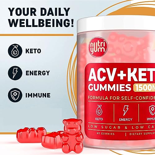 nutriyum ACV Keto Gummies 1500 mg - Low Carb Low Sugar Apple Cider Vinegar Gummies nutriyum