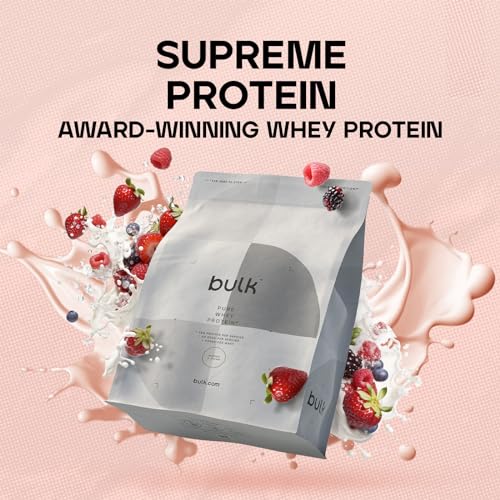 Bulk Pure Whey Protein Powder Shake, Berries and Cream, 1 kg, Packaging May Vary Bulk