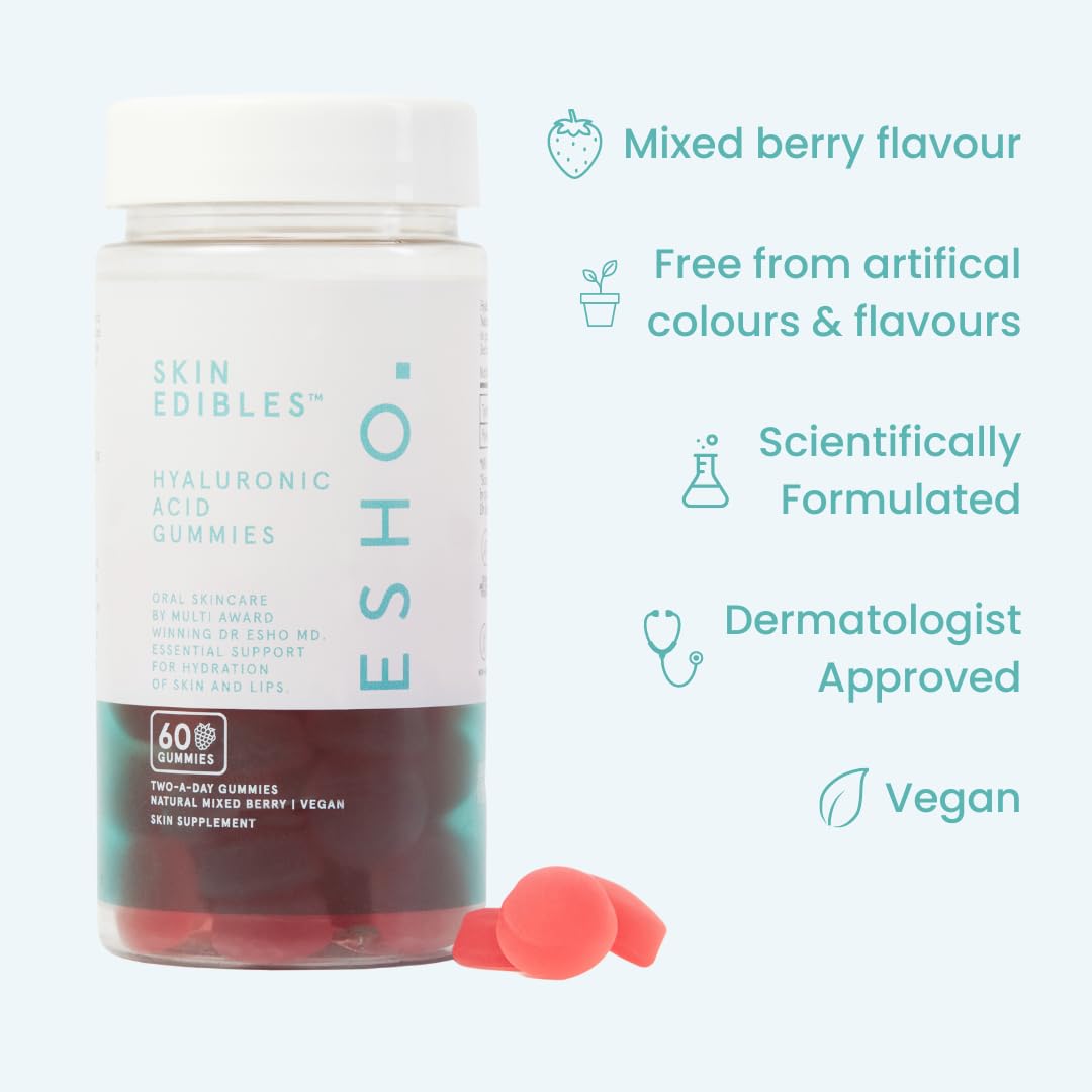 ESHO. Skin Edibles - Hyaluronic Acid-Infused Skin & Lip Care Gummies ESHO