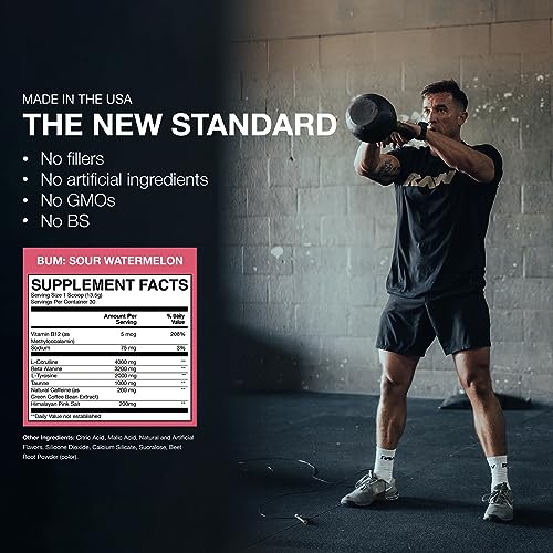 RAW Essential Pre-Workout Powder (Sour Watermelon) - Chris Bumstead Sports Nutrition RAW