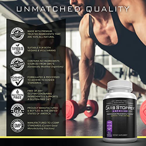 Carb Stopper Extreme (3 Bottles Maximum Strength, Natural Carbohydrate and Starch Carb Stopper Extreme