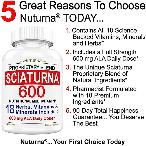 Sciatica Supplement with 600 mg Alpha Lipoic Acid - Sciatic Nerve Support Nuturna