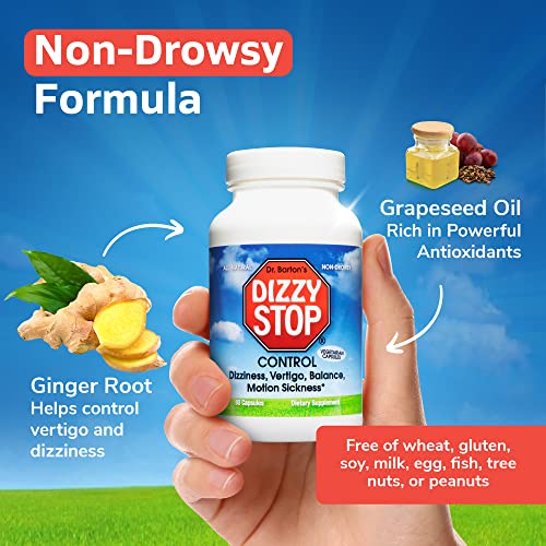 Dizzy Stop Dr. Barton’s All-Natural Vertigo Comfort, Inner Ear Balance Supp Dizzy Stop