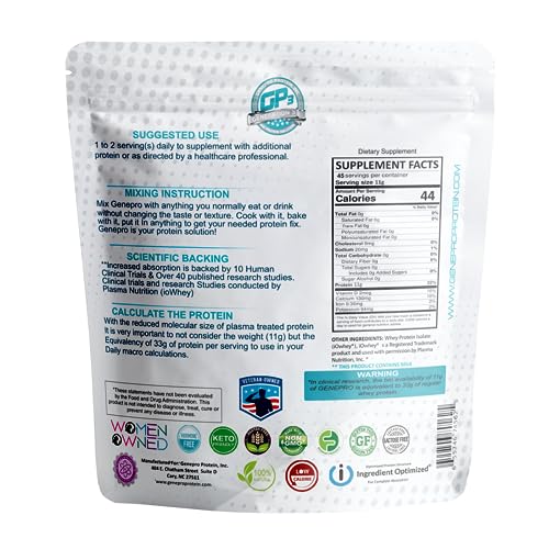 Genepro Unflavored Protein Powder - New Formula - Lactose-Free, Gluten-Free Genepro Gen. 3 The Protein Solution