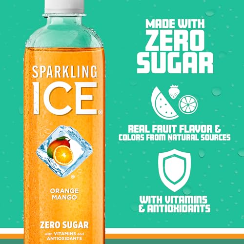 Sparkling Ice, Orange Mango Sparkling Water, Zero Sugar Flavored Water, with Vitamins Sparkling ICE