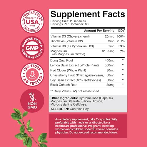 Complete Herbal Menopause Supplement for Women - Multibenefit Menopause Relief Hormone Natures Craft