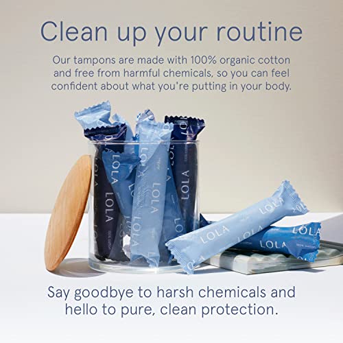 LOLA Organic Cotton Tampons, 60 Count - Super Plus Tampons, Period Feminine Hygiene Products LOLA