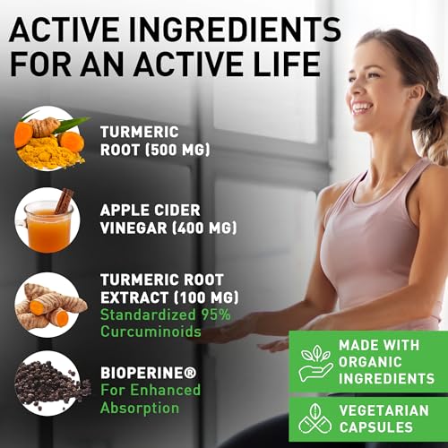 PIUS NATURE Turmeric Curcumin and Ginger with Apple Cider Vinegar, USDA Organic PIUS NATURE